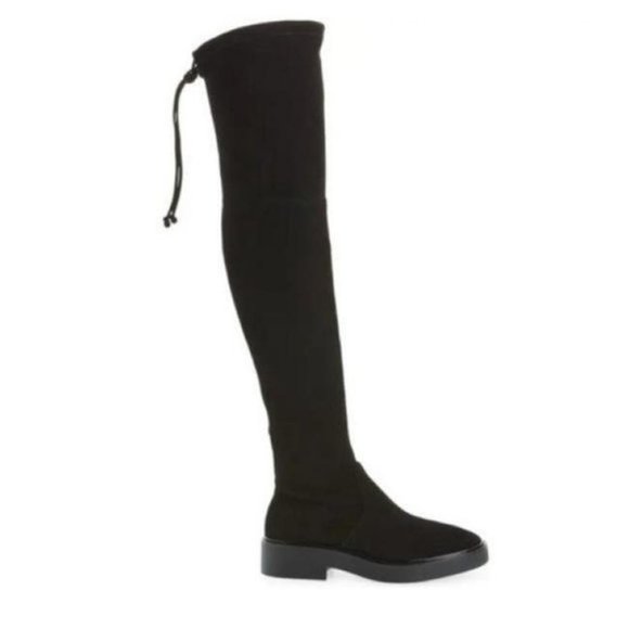 New! Stuart Weitzman Mara OTK Platform Boot Black Suede Size 8 B S6928 DD362